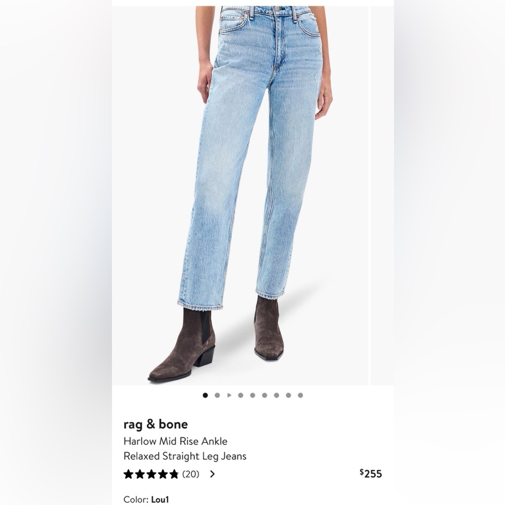 NWT Harlow Mid-Rise Straight Jeans in Lou - Size 26